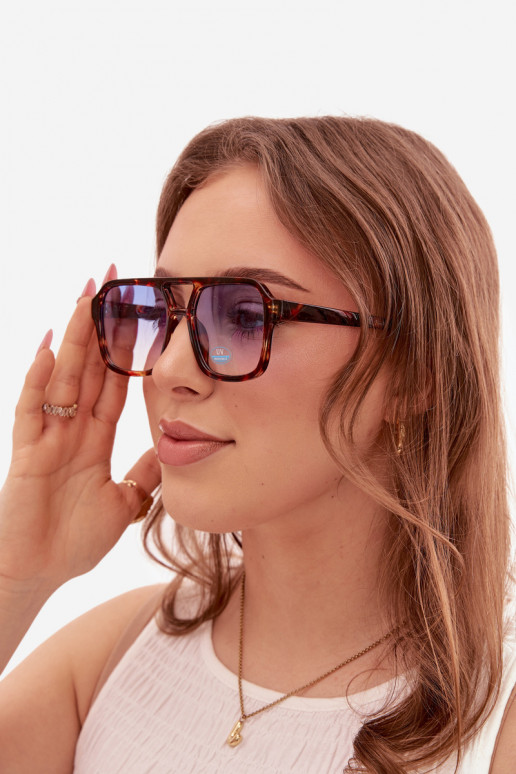 Women's Brown and Blue Sunglasses