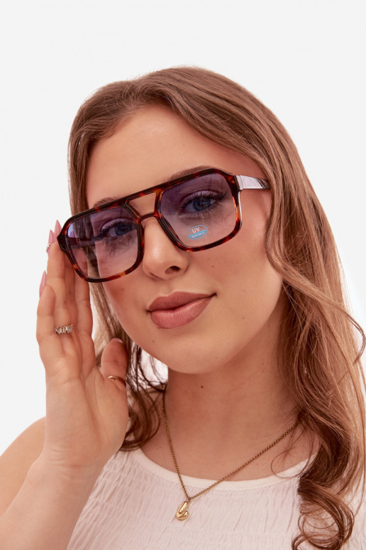 Women's Brown and Blue Sunglasses