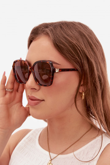 Women's Sunglasses With Crystals Brown 2