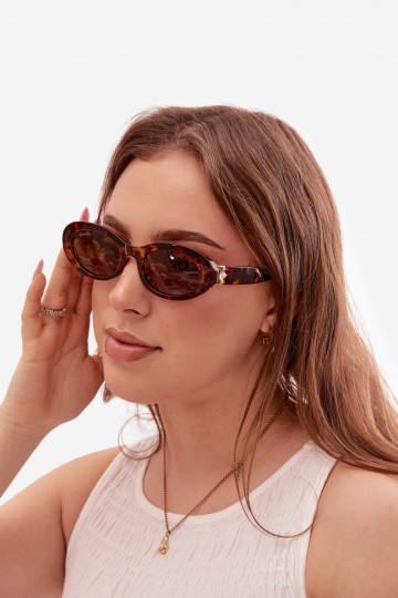 Women's Sunglasses With Pearls Brown 2