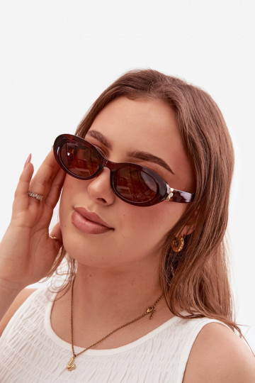 Women's Sunglasses With Pearls Brown 2