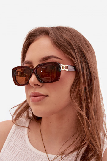 Women's Sunglasses With Gold Detail Brown 2