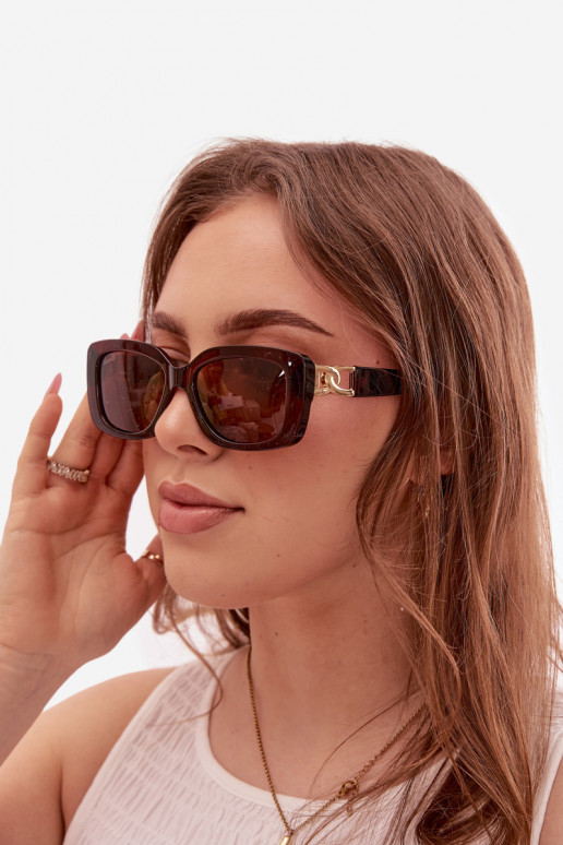 Women's Sunglasses With Gold Detail Brown