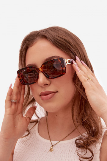 Women's Sunglasses With Gold Detail Brown 2