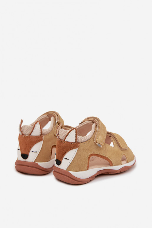 Leather Children's Sandals With Fox Bartek 8441163 Beige