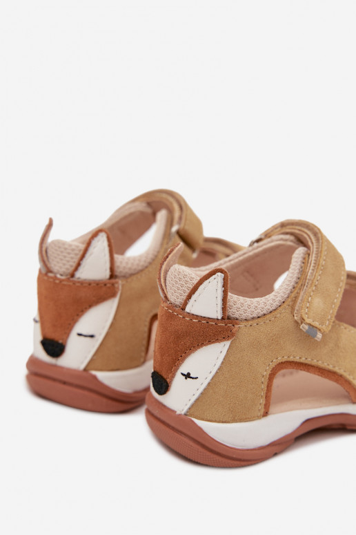 Leather Children's Sandals With Fox Bartek 8441163 Beige