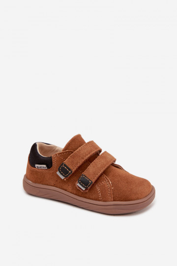 Leather Barefoot Children's Shoes Bartek 8600363 Light Brown