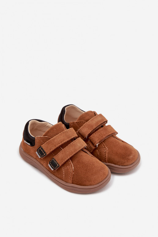 Leather Barefoot Children's Shoes Bartek 8600363 Light Brown