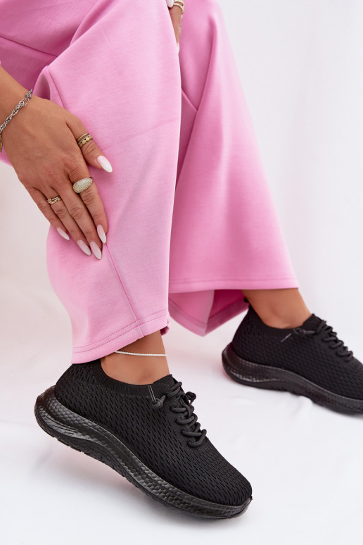 Women's Material Sports Shoes Black Carmivelle