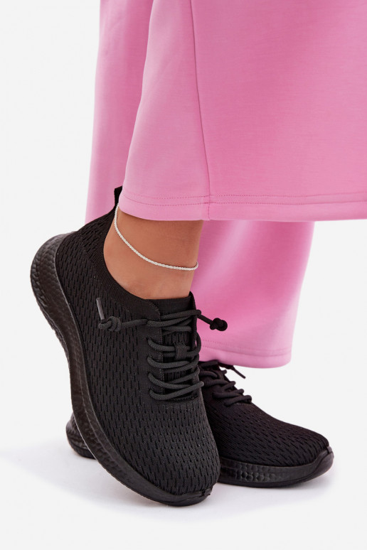 Women's Material Sports Shoes Black Carmivelle