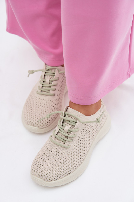 Material Women's Sports Shoes Beige Carmivelle