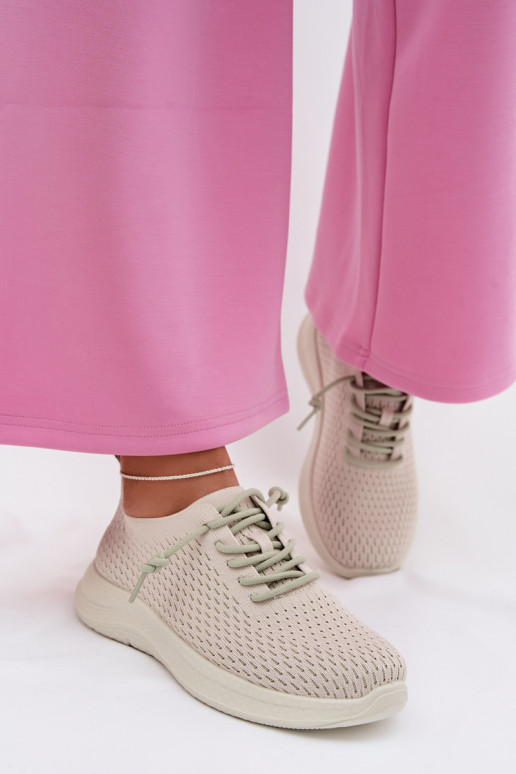 Material Women's Sports Shoes Beige Carmivelle