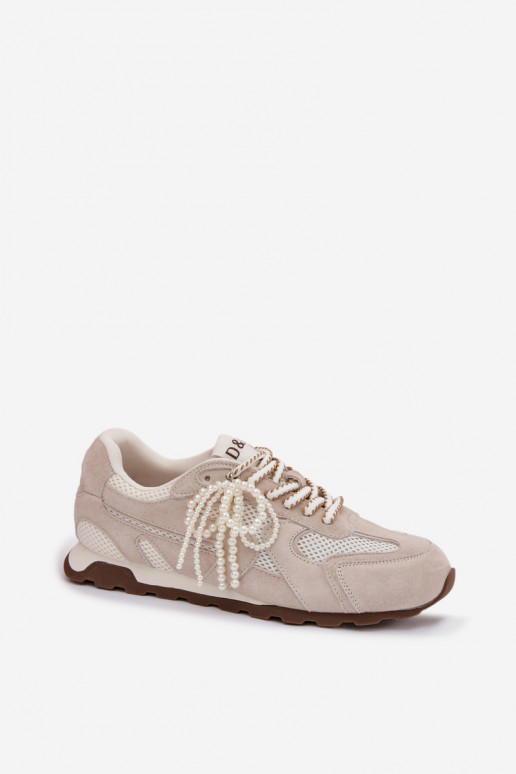 Women's Leather Suede Sneakers MK61-0705 Gray