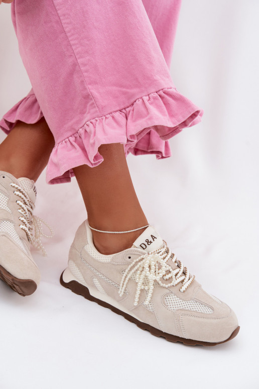 Women's Leather Suede Sneakers MK61-0705 Gray