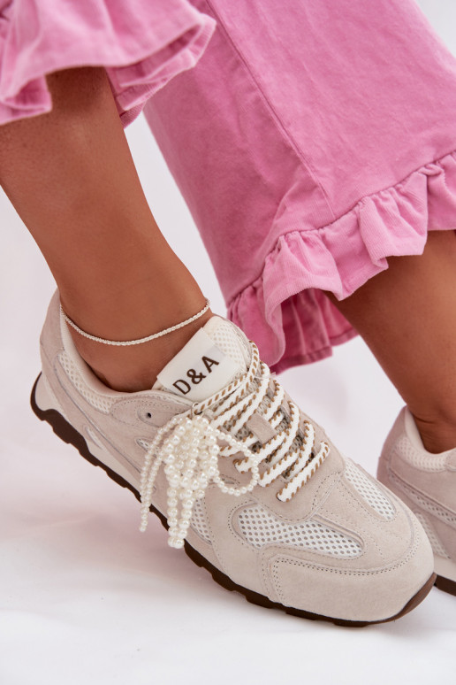 Women's Leather Suede Sneakers MK61-0705 Gray