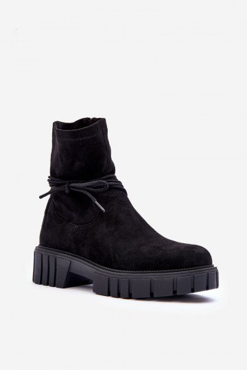 Women's Suede Boots with Black Lacing Lineanor 2