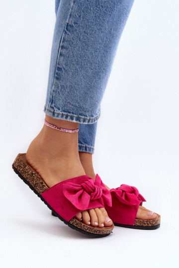 Women's Pink Bow Slippers Ezephira 2