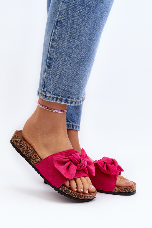 Women's Pink Bow Slippers Ezephira