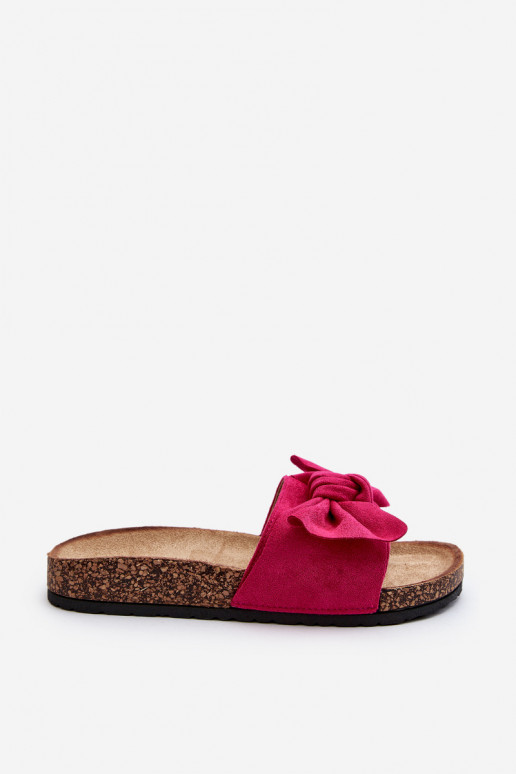 Women's Pink Bow Slippers Ezephira
