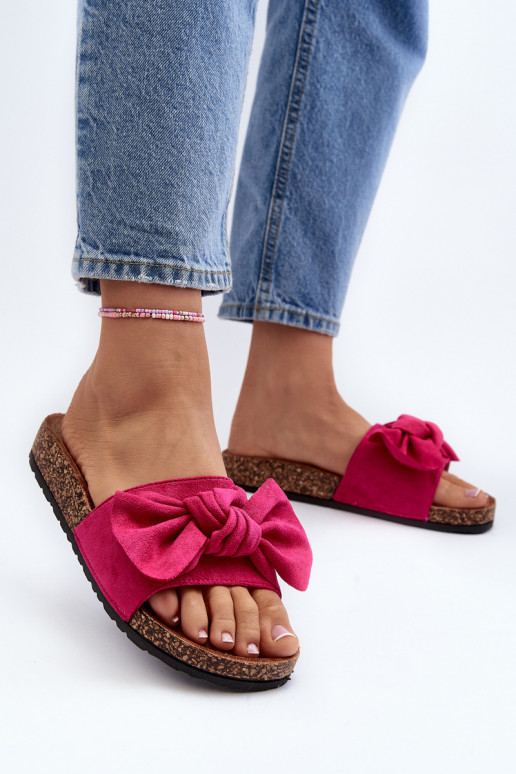Women's Pink Bow Slippers Ezephira