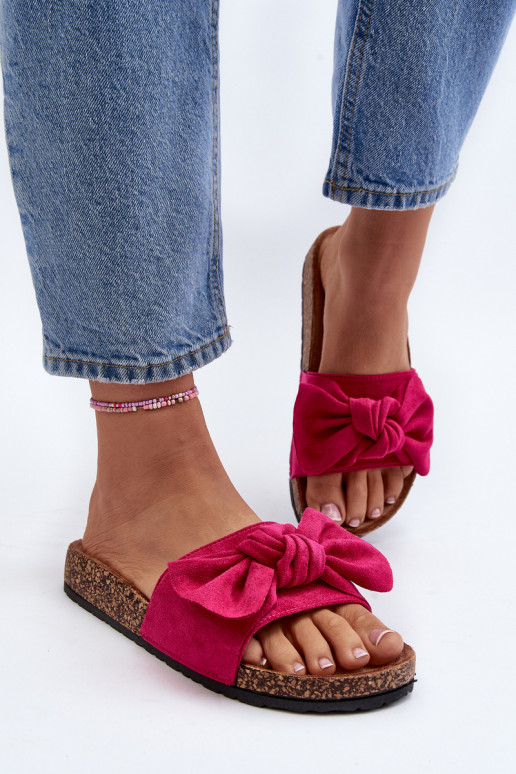 Women's Pink Bow Slippers Ezephira