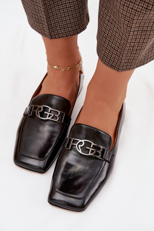 Leather Women's Loafers with Decorative Detail D&A CR61-3125 Beige