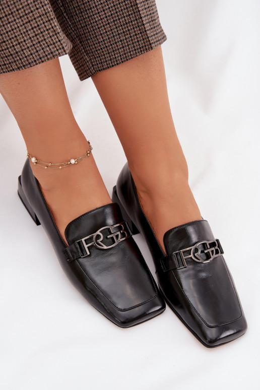 Leather Women's Loafers with Decorative Detail D&A CR61-3125 Beige