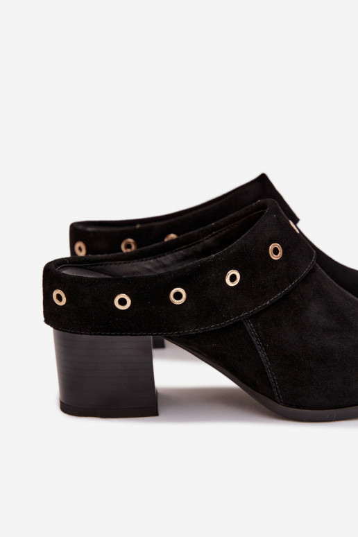 Suede Women's Cowboy Ankle Boots With Heel D&A CR61-3059 Black