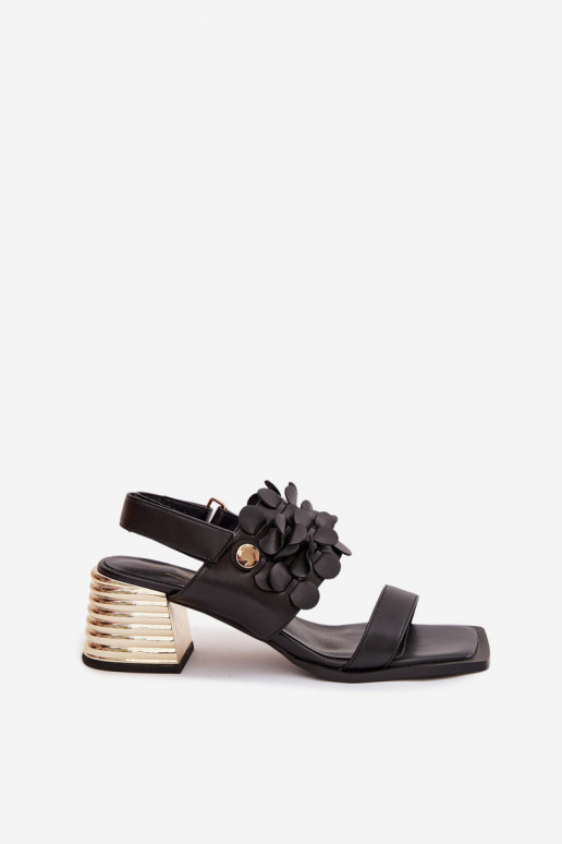 Leather High Heel Sandals D&A CR61-3062 Black