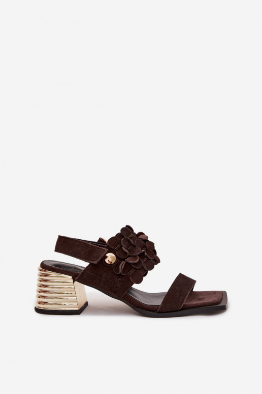 Suede High Heel Sandals D&A CR61-3145 Chocolate