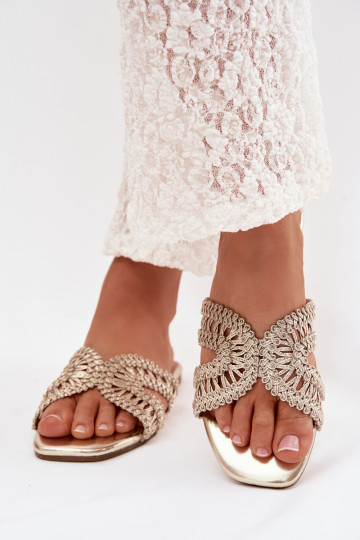 Women's Flat Gold Slippers Fariella 2