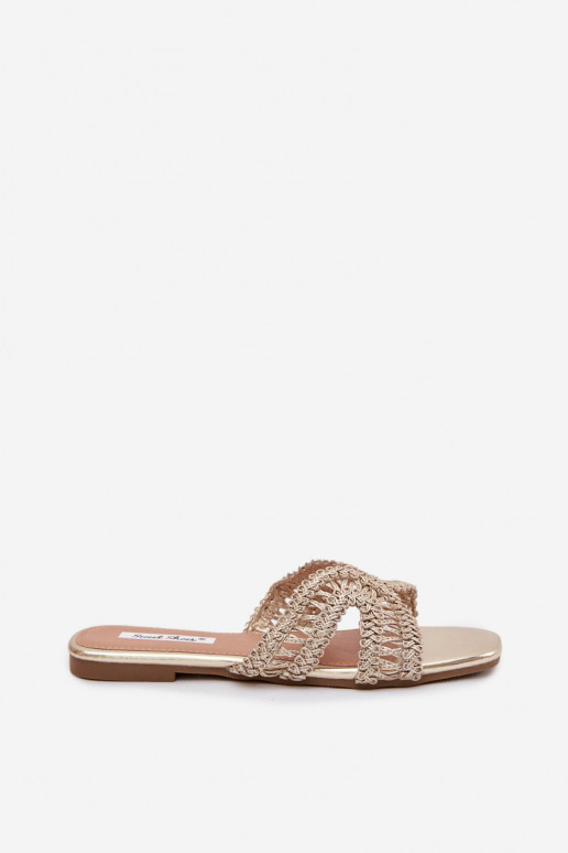 Women's Flat Gold Slippers Fariella