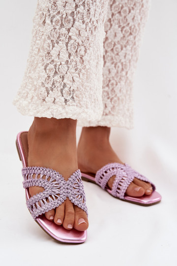 Women's Flat Purple Slippers Fariella