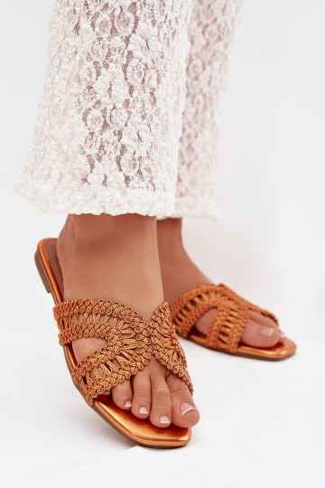 Women's Flat Orange Slippers Fariella 2