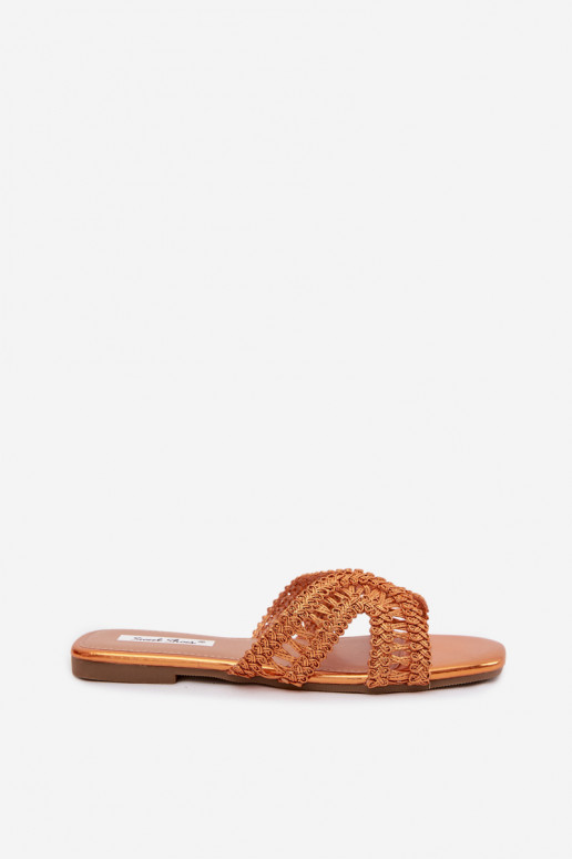 Women's Flat Orange Slippers Fariella