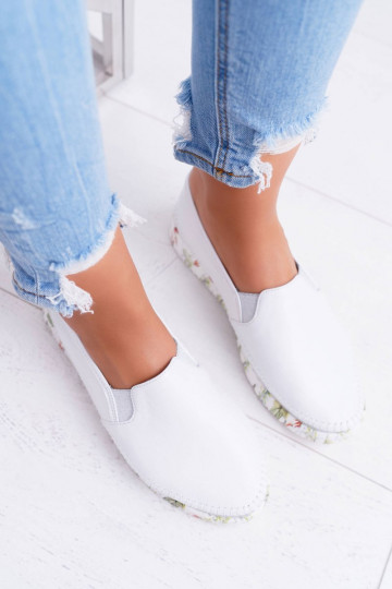 Women's Half Shoes Maciejka Slip-on Leather White 03512-11 2