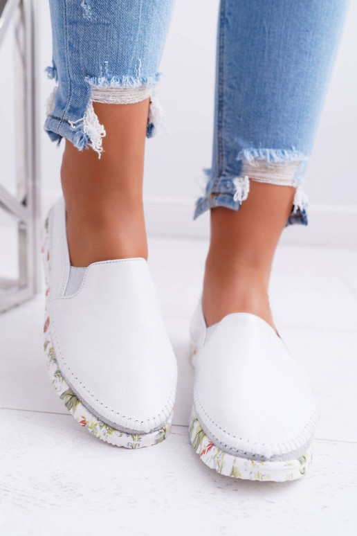 Women's Half Shoes Maciejka Slip-on Leather White 03512-11