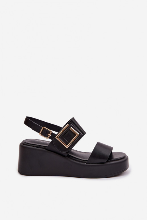 Women's Platform Sandals With Decorative Detail Black Nelira