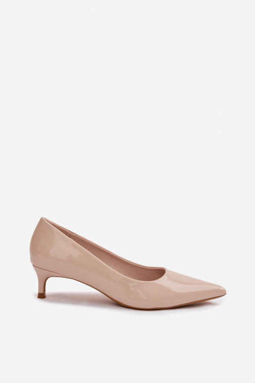 Patent Leather Low Heel Beige Shoes Girela