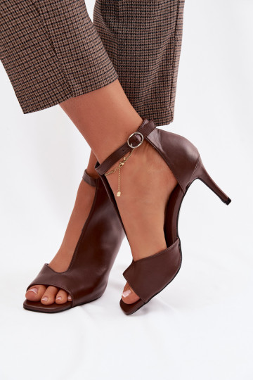 Women's High Heel Chocolate Sandals Helira