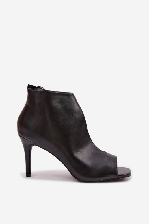 Sandały Damskie Na Szpilce Czarne Helira