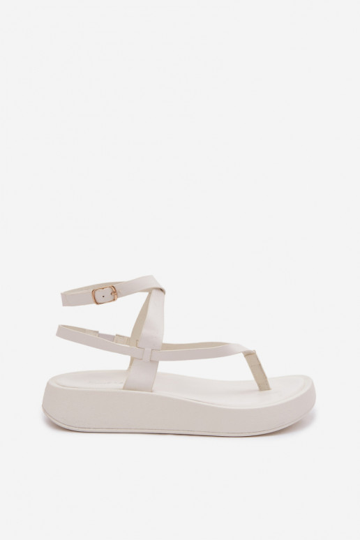 Women's Platform Flip Flops White Gelira