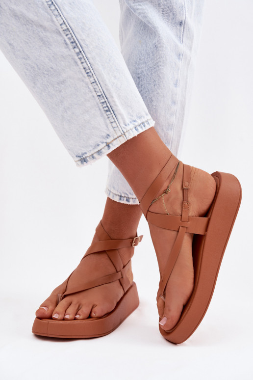 Women's Flip Flops Platform Camel Gelira