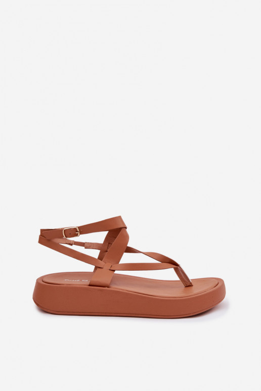 Women's Flip Flops Platform Camel Gelira