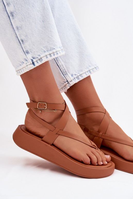 Women's Flip Flops Platform Camel Gelira