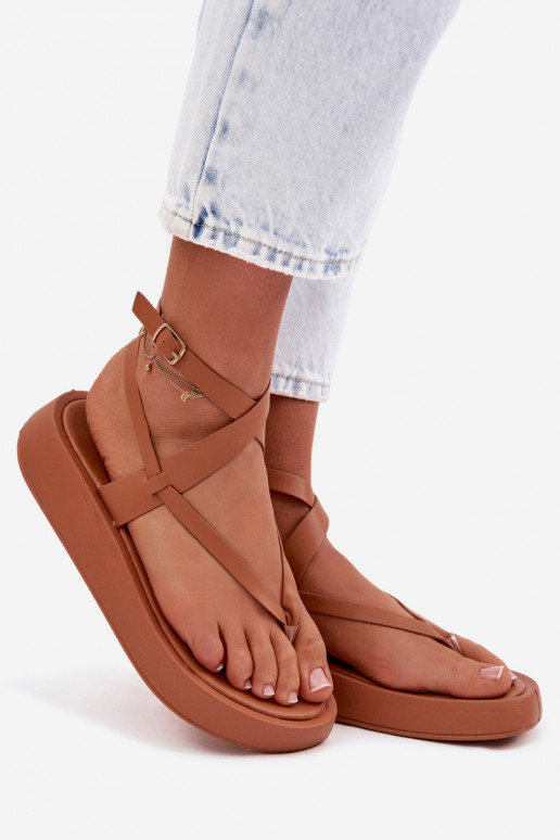 Women's Flip Flops Platform Camel Gelira