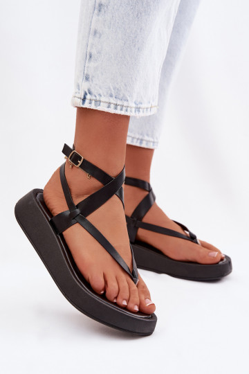 Women's Platform Flip Flops Black Gelira