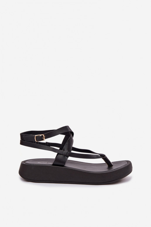 Women's Platform Flip Flops Black Gelira