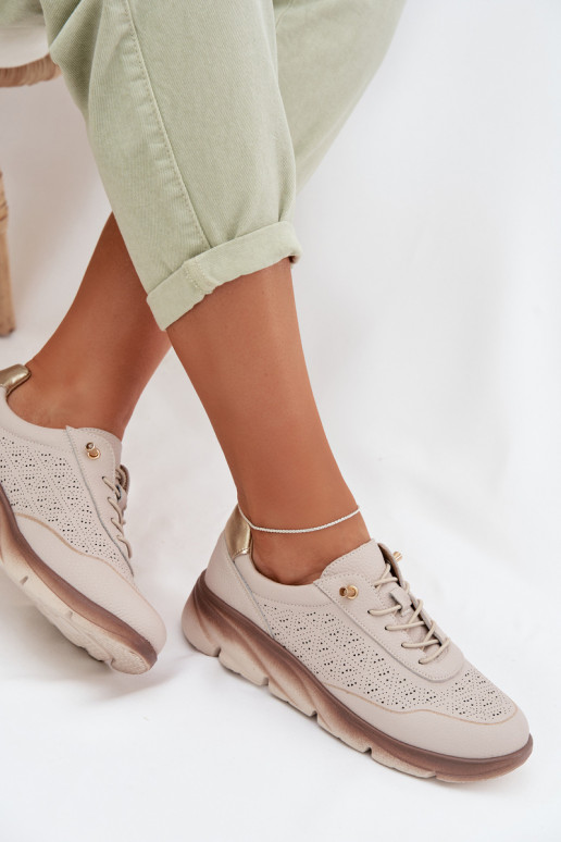 Leather Women's Mesh Sneakers Sergio Leone SP-002 Gray