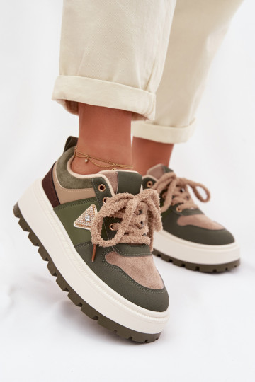 Women's Insulated Platform Sneakers Green Florinda 2